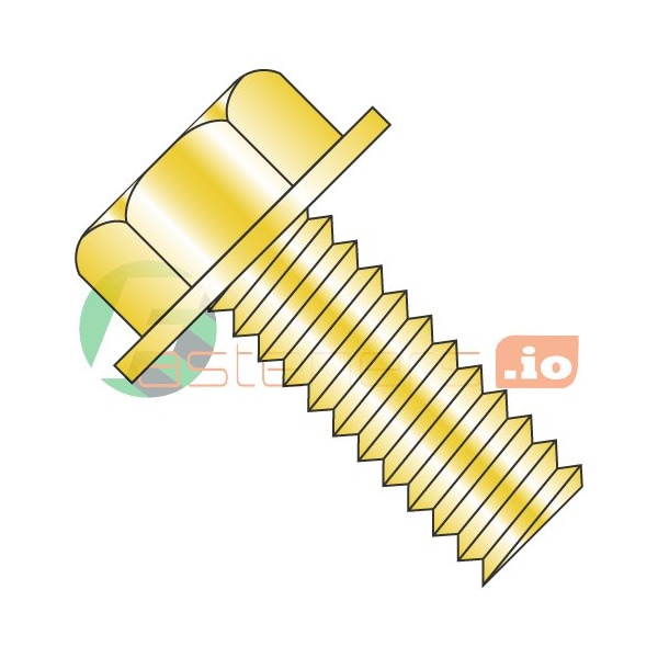 Newport Fasteners 1/4"-20 x 1/2 in Slotted Hex Machine Screw, Zinc Yellow Steel, 3000 PK 293768 - main
